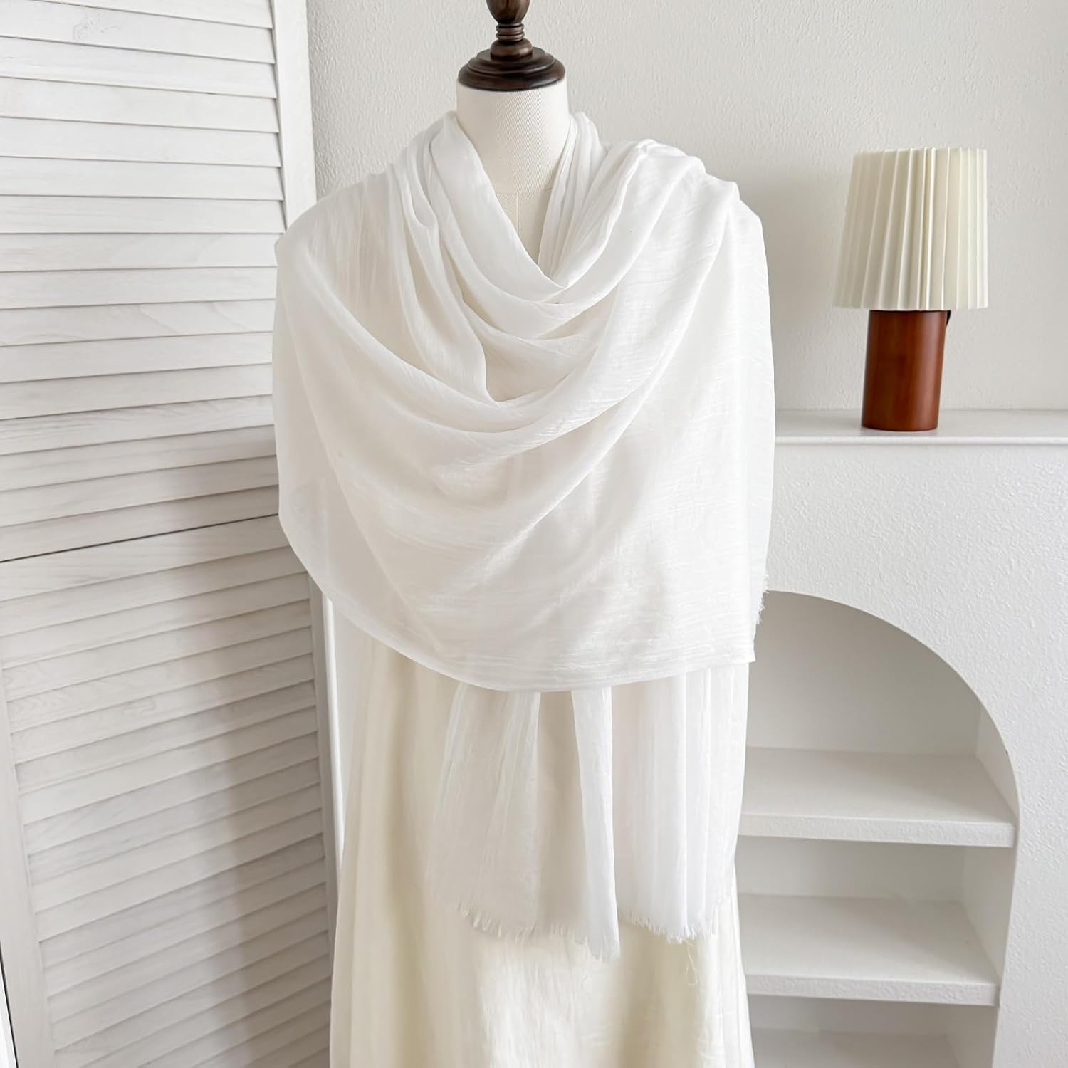 Lightweight Breathable Solid Color Soft Cotton and Linen Long Fashion Scarves Shawls Wrap for Women