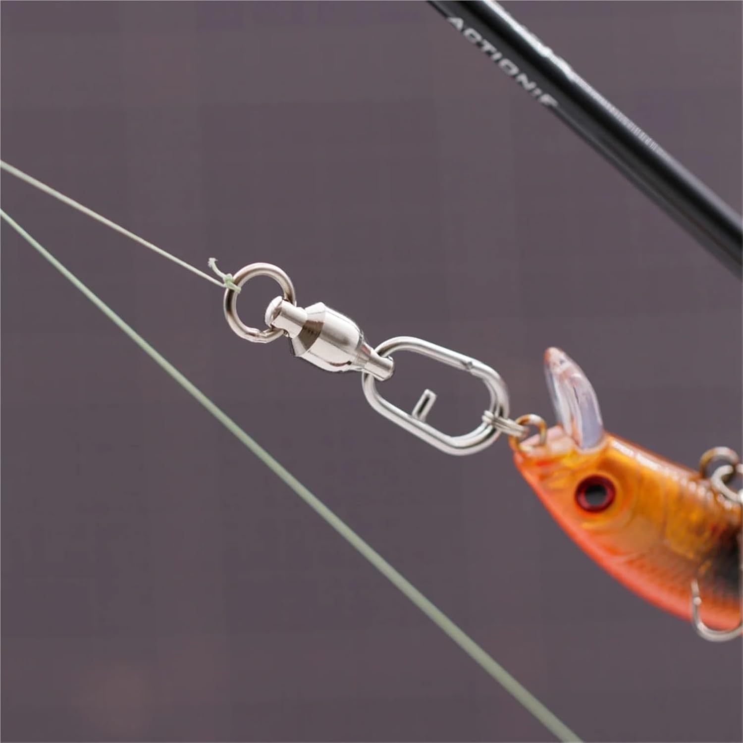 Fishing Snap Swivel Ball Bearing Swivel Clip Heavy Duty Saltwater Swivel with Carabiner Stainless Steel Squid Swivel