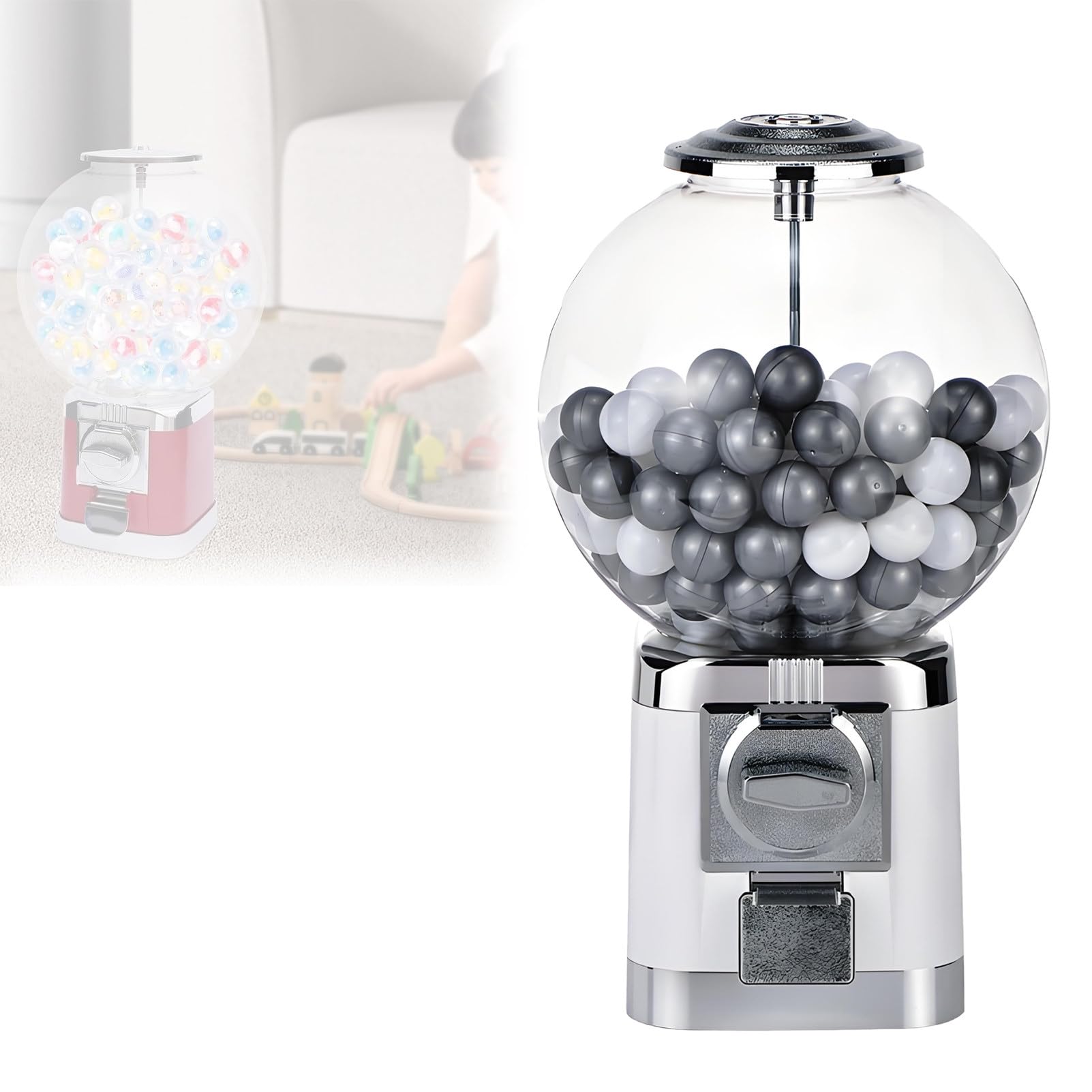 Bubble Capsule Toy Dispenser Ball Vending Machine with Key for Arcades, Shopping Centers, Retail Outlets