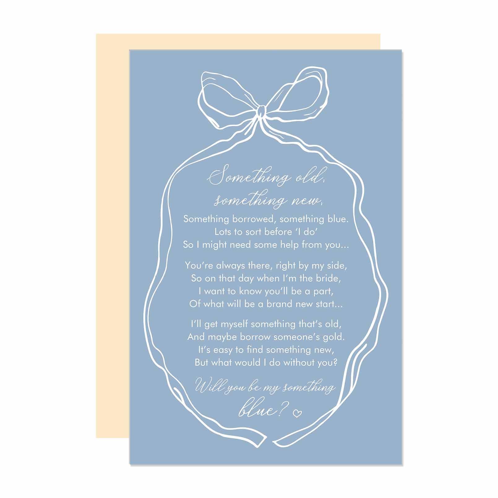 Ure Tenk Will You Be My Something Blue? Unique Bridesmaid Proposal Card, Something Blue Bridal Party Ask Card, Non Traditional Wedding Gift