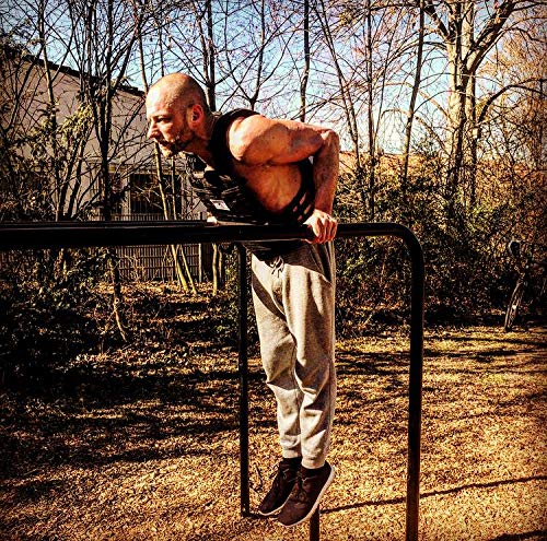 9010036 Gewichtsweste Grau SLAVIKOSWAY Training 9,1kg inkl. Gewichtsplatten Calisthenics Ninja Kraftsport inkl 2x Slavikosway Liquid Chalk + 1x Faszienrolle