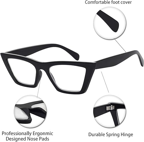 Miniatura 5 de OCCI CHIARI Wide Reading Glasses Women Cat Eye Readers with Spring Hinge