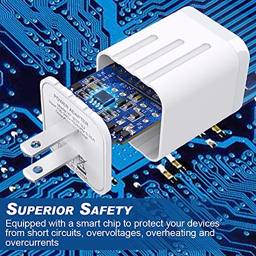 Qntry YF-W37-2U Usb Wall Charger, [Mfi Certified] Iphone Charger Lightning Cable 6Ft(4Pack) Fast Charging Data Sync Cords Dual Port Usb Plug Compatible With Iphone 12/Mini/Pro/Max/11/Pro/Xs/Xr/X/8/7/Plus thumb #2