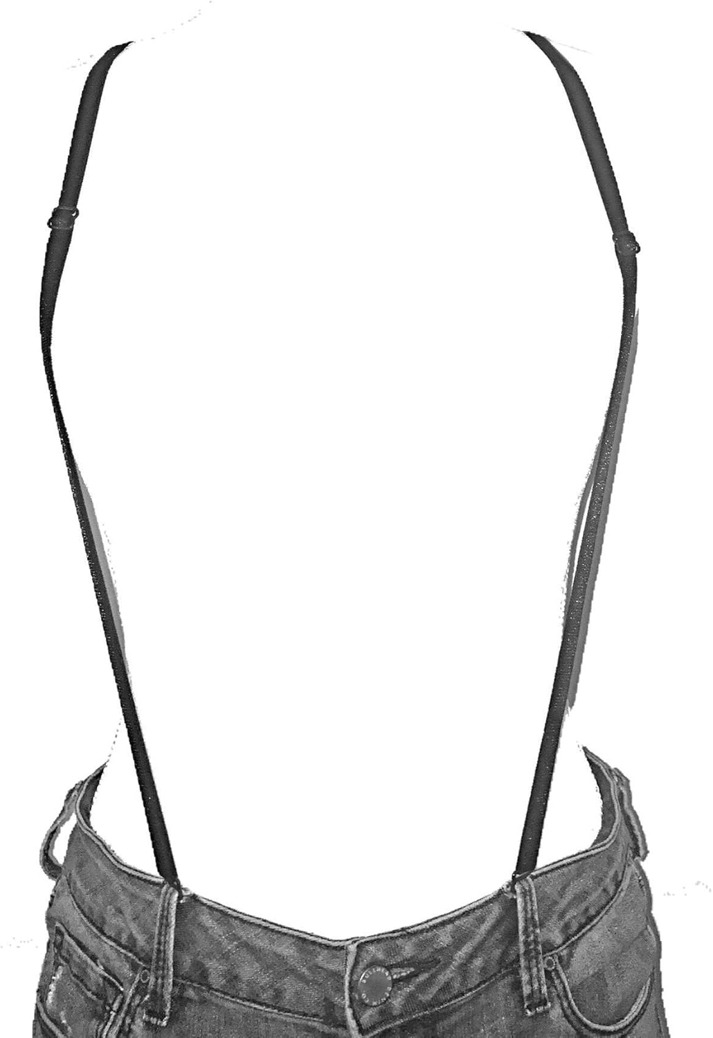 Suspenders Women, Women’s Suspenders with Hooks for Pants with Belt Loops, Under Clothes, Hidden Pant Support, Y-Back Style, Strong Hooks, Butt Lifting Undergarment, Skinny Straps, Black - Image 2