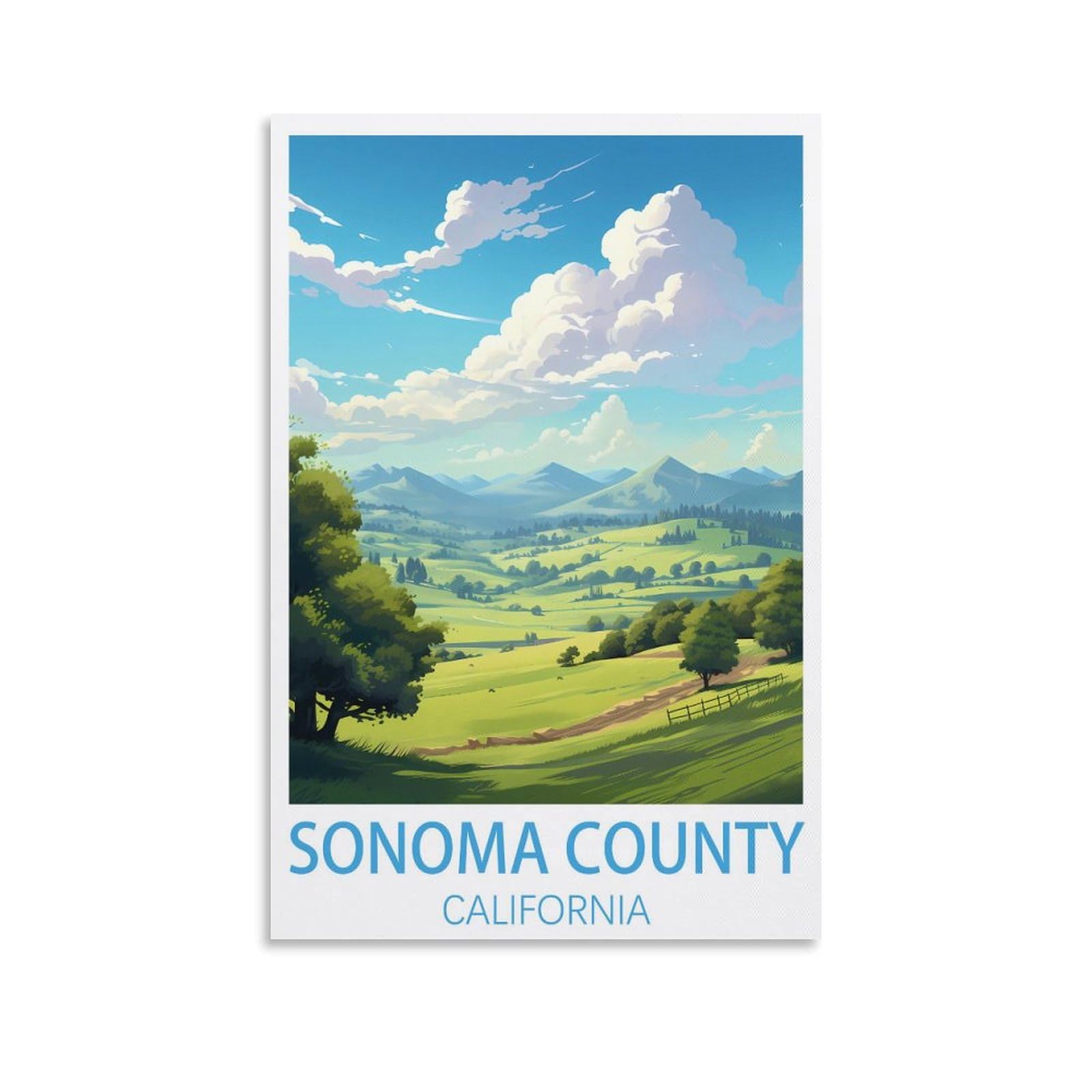 1000 Piece Jigsaw Puzzles for Adults，Sonoma County California 1000 Piece Puzzle Classic Educational Games Beautiful Decoration Puzzle 52x38cm