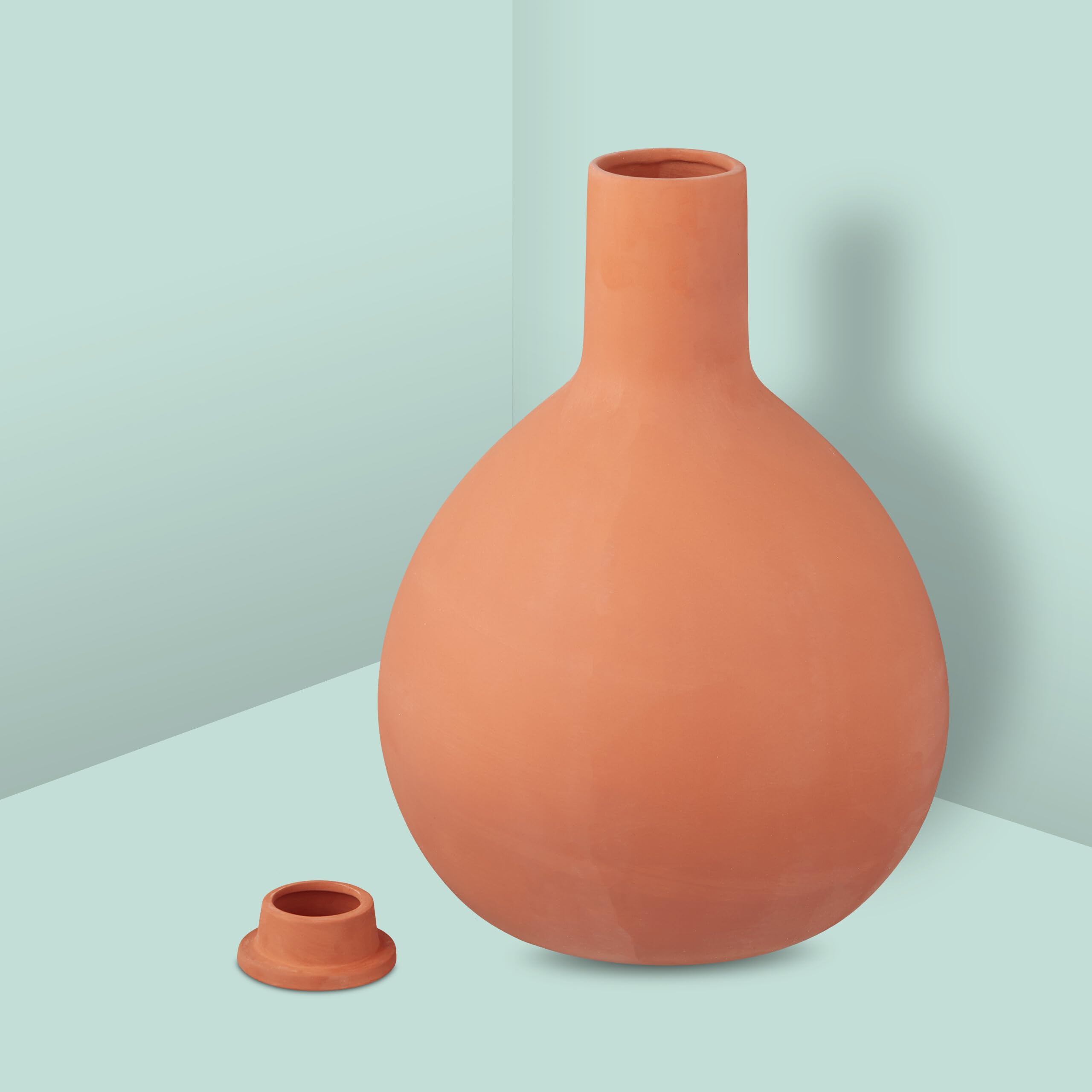 Relaxdays Olla d'arrosage, 7,5 l, céramique, Potager surélevé & Serre, Moins de Perte d'eau, Pot Terre Cuite, Terracotta