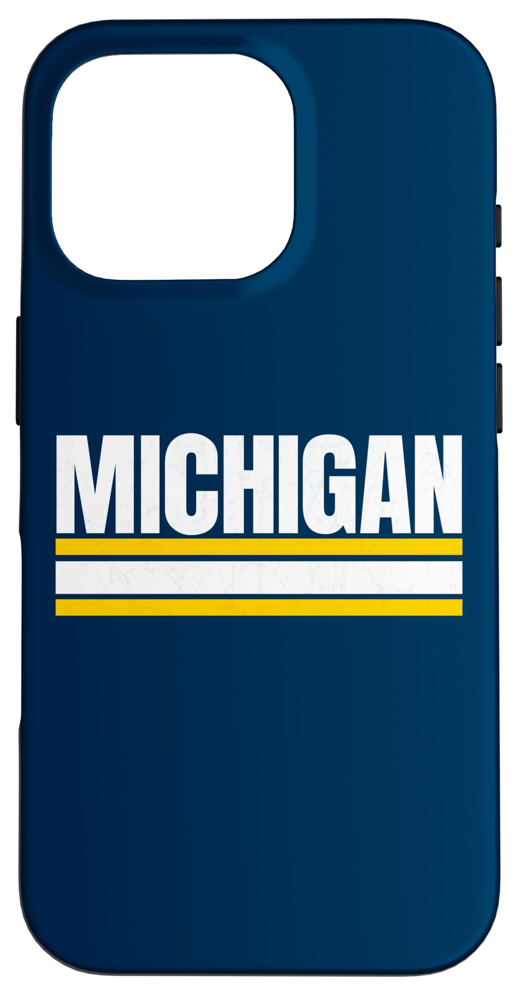 Michigan Yellow/White Striped Lines Traditional Michigan MI Case for iPhone 16 Pro
