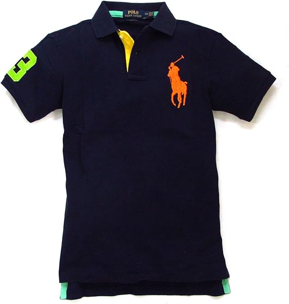 Amazon Polo By Ralph Lauren ポロ ラルフローレン ポロシャツ メンズ コットン 鹿の子編み ビッグポニー ナンバーリング 3 エンブロイド 半袖ポロシャツ カスタムフィット ネイビー Lサイズ Vita2336 L ポロシャツ 通販