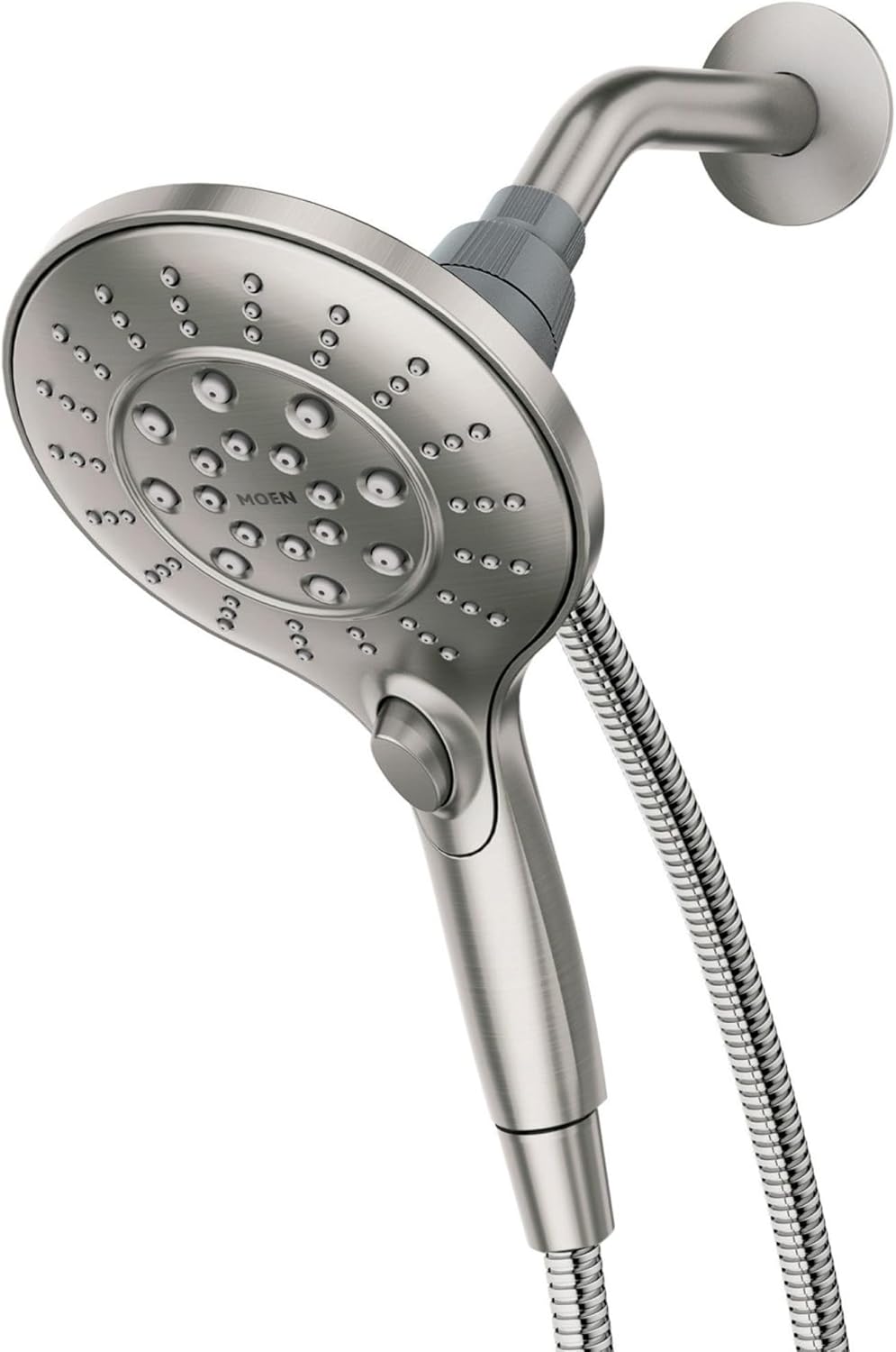 Moen Engage Spot Resist Brushed Nickel Six-Function 5.5-Inch Removable Handheld Showerhead with Magnetic Docking System, 26112SRN