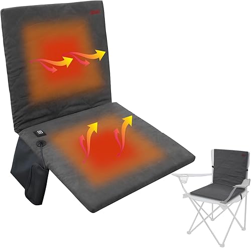 Cojín de asiento portátil con calefacción, sin banco de energía almohadilla plegable para silla de campamento con calefacción USB, cojín ajustable