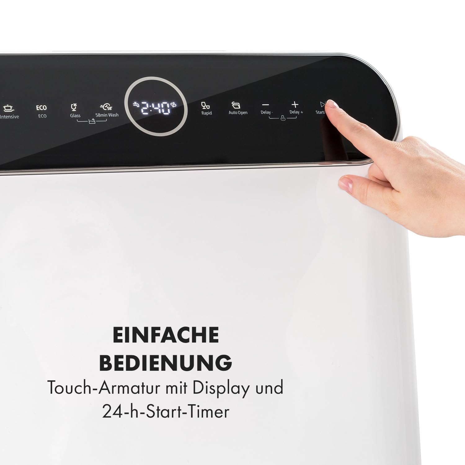 Klarstein Mini-Geschirrspüler Freistehend, 2 Maßgedecke, 6 Programme, Wassertank 6 L, Weiß