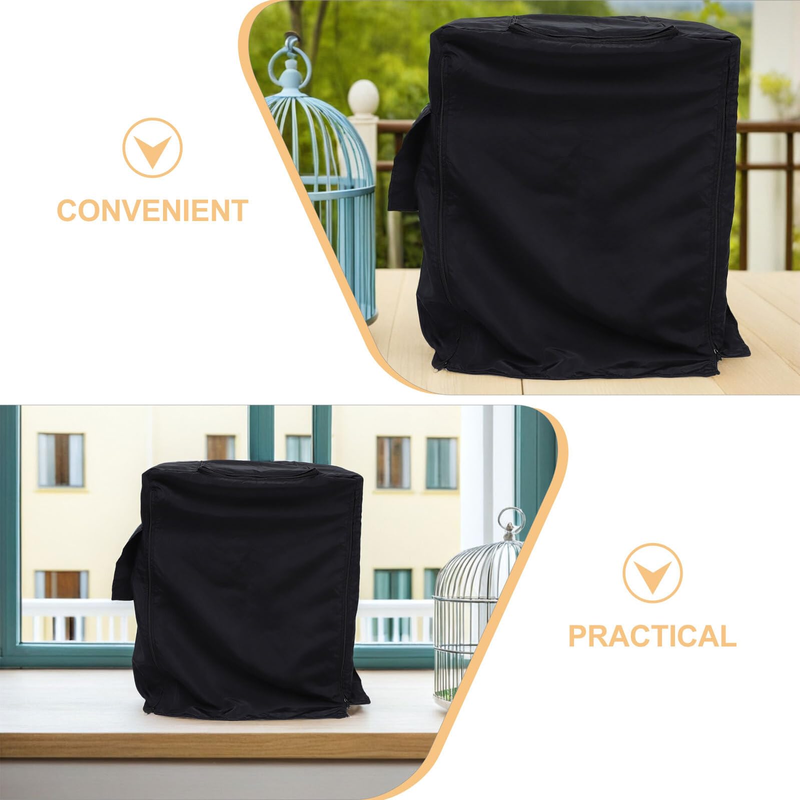 KOMBIUDA 2 Stück Universelle Vogelkäfigabdeckung aus Warmem Strapazierfähigem Material 45,6x45,6x86cm Verdunkelungs und Thermodecke für Wellensittiche Papageien Katzen und