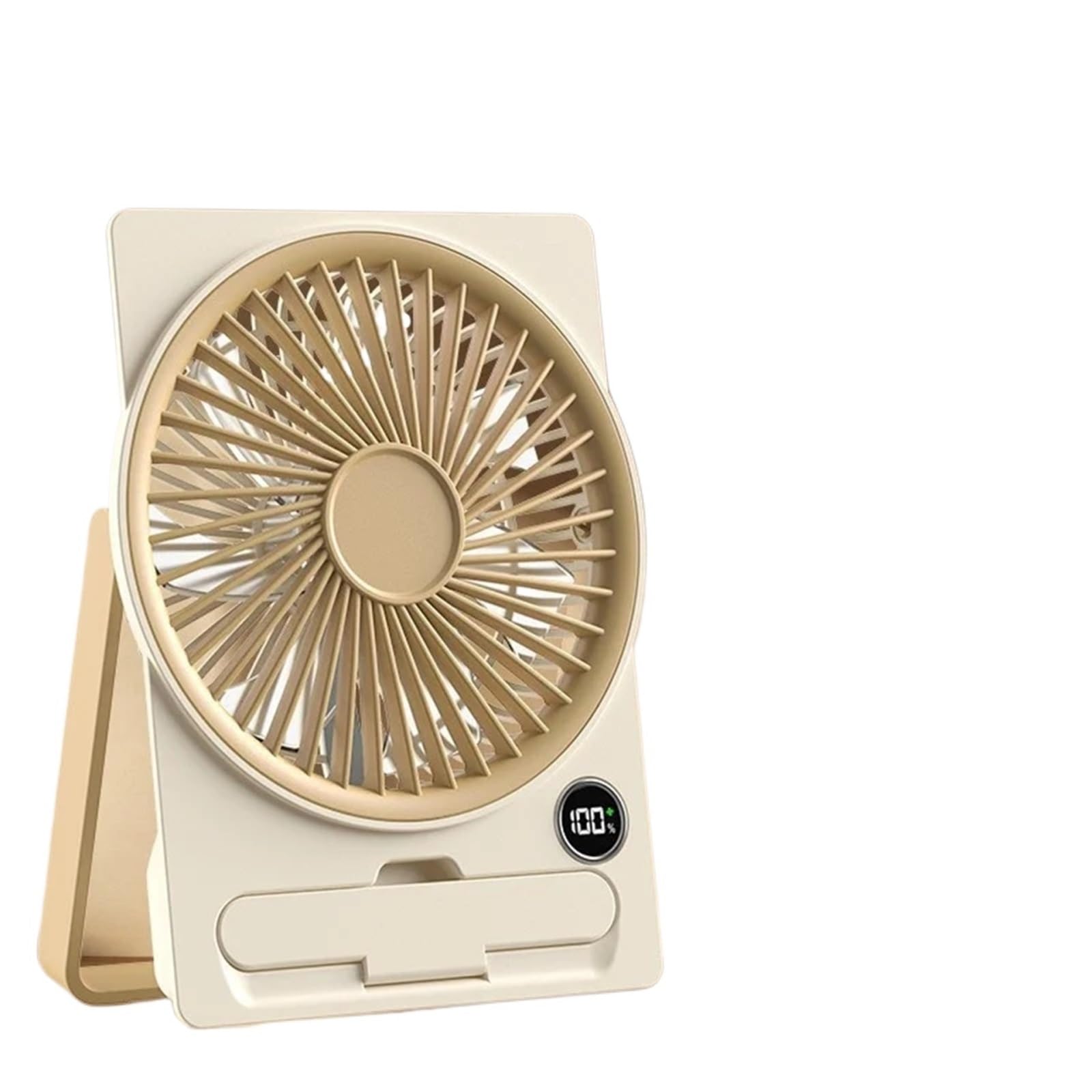 Ventilador portátil de mano con ajuste de 6 velocidades y pantalla LCD de bajo consumo