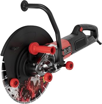 Concrete Saw, 8900W High-Power Electric Concrete Edge Cutting Machine, Wet Dust-Free Edge Circular Saw with Water Pump, for Cutting Stones, Steel Bars, Bricks, etc 220V, Cutting Depth 6.69IN