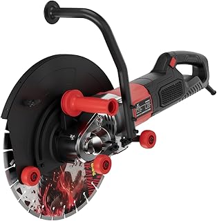Concrete Edge Cutting Machine, 8900W High-Power Electric Concrete Saw, Wet Dust-Free Edge Circular Saw with Water Pump, for Cutting Stones, Steel Bars, Bricks, etc (Cutting Depth 21cm, 110V)