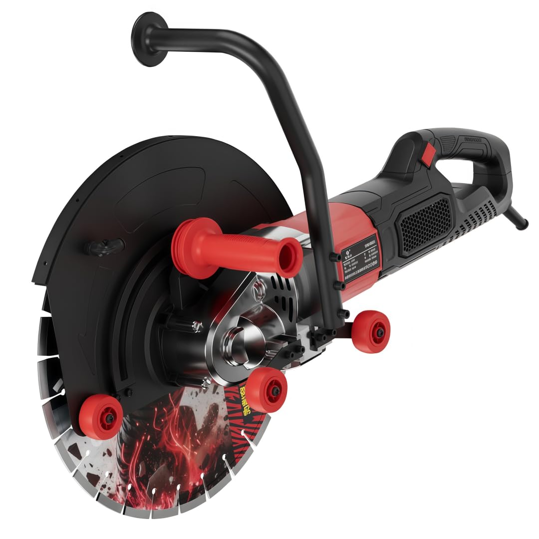 Concrete Saw, 8900W High-Power Electric Concrete Edge Cutting Machine, Wet Dust-Free Edge Circular Saw with Water Pump, for Cutting Stones, Steel Bars