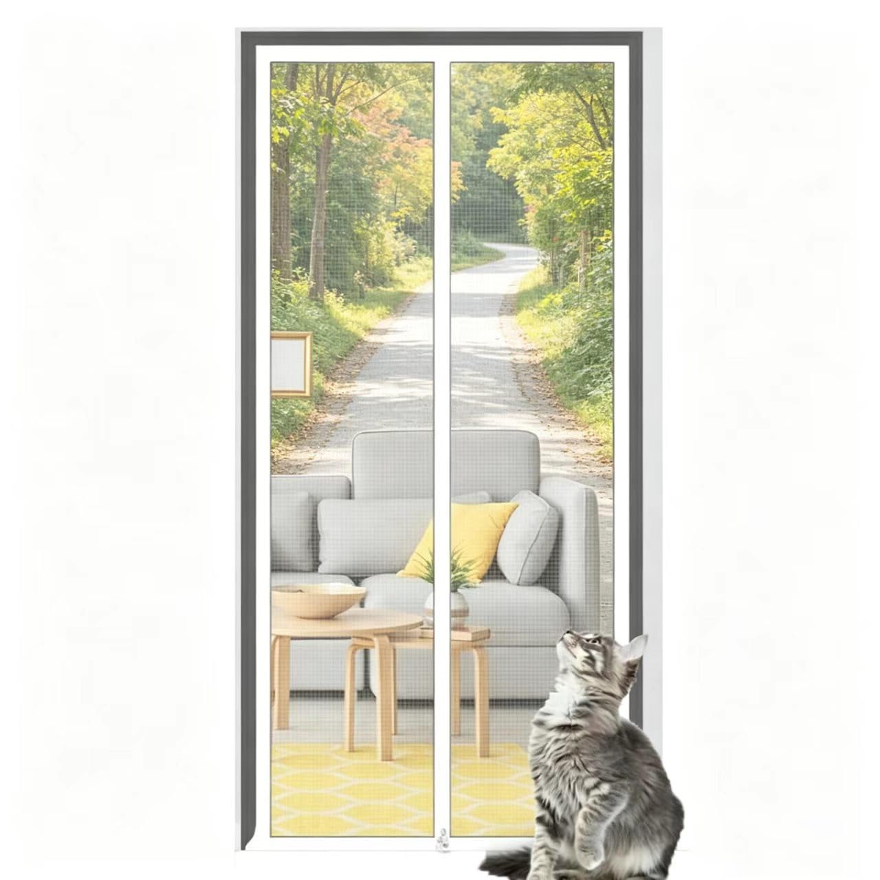 Rideau magnétique pour chat et chien moustiquaire de porte balcon 120x220cm