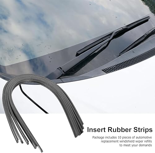 Miniatura 9 de VANZACK 10 piezas de repuesto de limpiaparabrisas de 0.236 pulgadas, tiras de goma ajustables para limpiaparabrisas de automóvil, tiras de goma sin