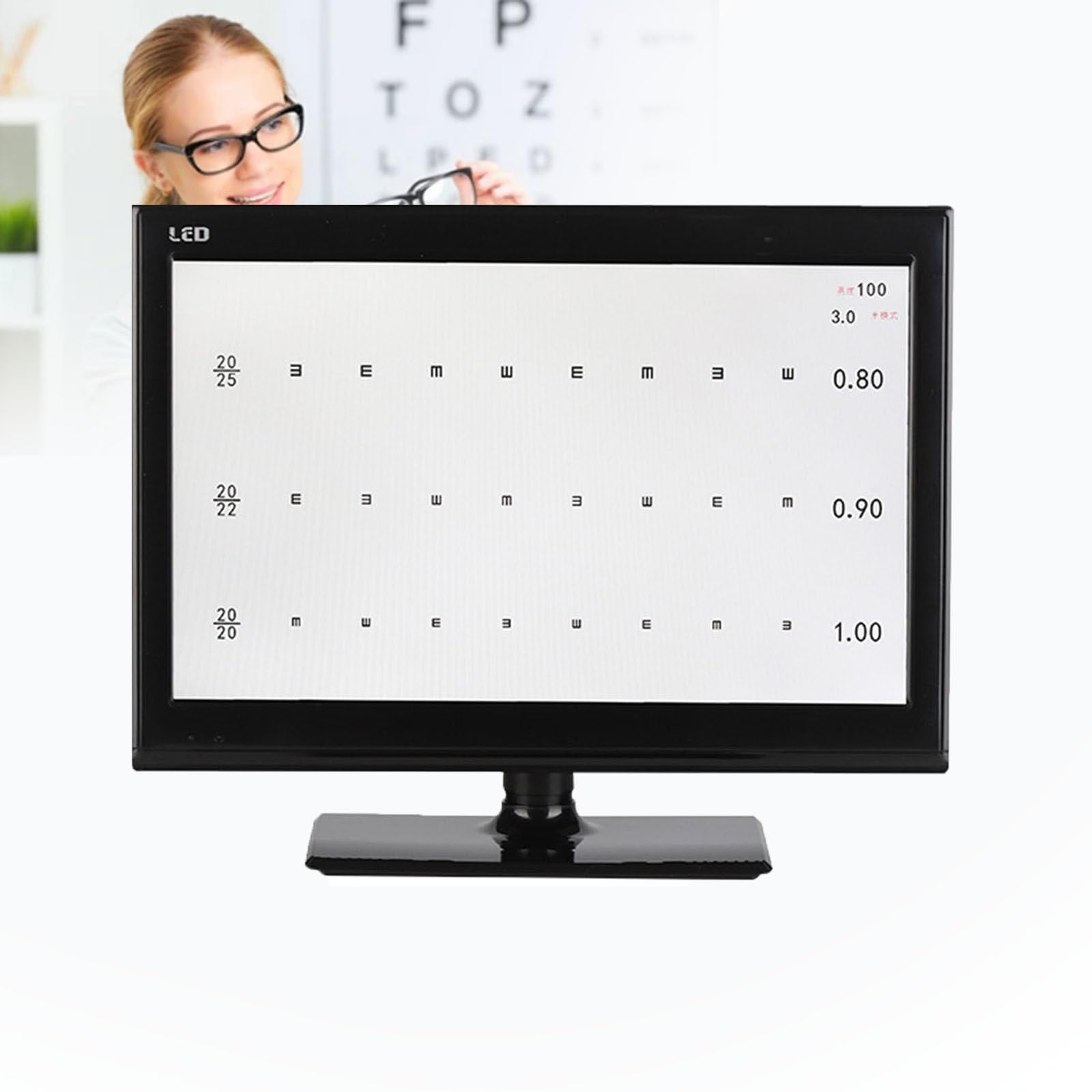 Cyfrowa Tablica Widzenia, Panel Z Wykresem Widzenia Ekranowego, Tablica Do Badania OstrośCi Wzroku Led, Z Pilotem, PełNoekranowa Cyfrowa Tablica OstrośCi Wzroku Do Szpitala,18.5