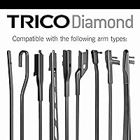 Vista 4 de TRICO Diamond 21" + 21" Premium Automotive Replacement Windshield Wiper Blades (Set of 2), Passenger and Driver Side All-Weather Beam Wiper Blades