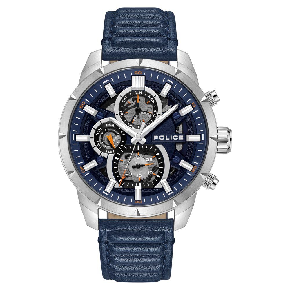 Police Quartz Multifunction Blue Leather Strap for Men-PLPEWJF0021801 (B0D4VWWCN7) Amazon Price History, Amazon Price Tracker