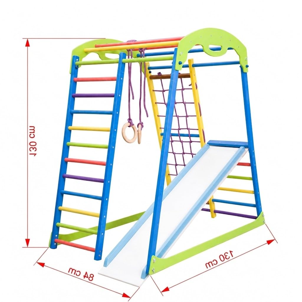Kinder Aktivitätsspielzeug Sportwood Kletterturm mit Rutsche Spielcenter Spielplatz, EU-Warenlager, Zertifikat!