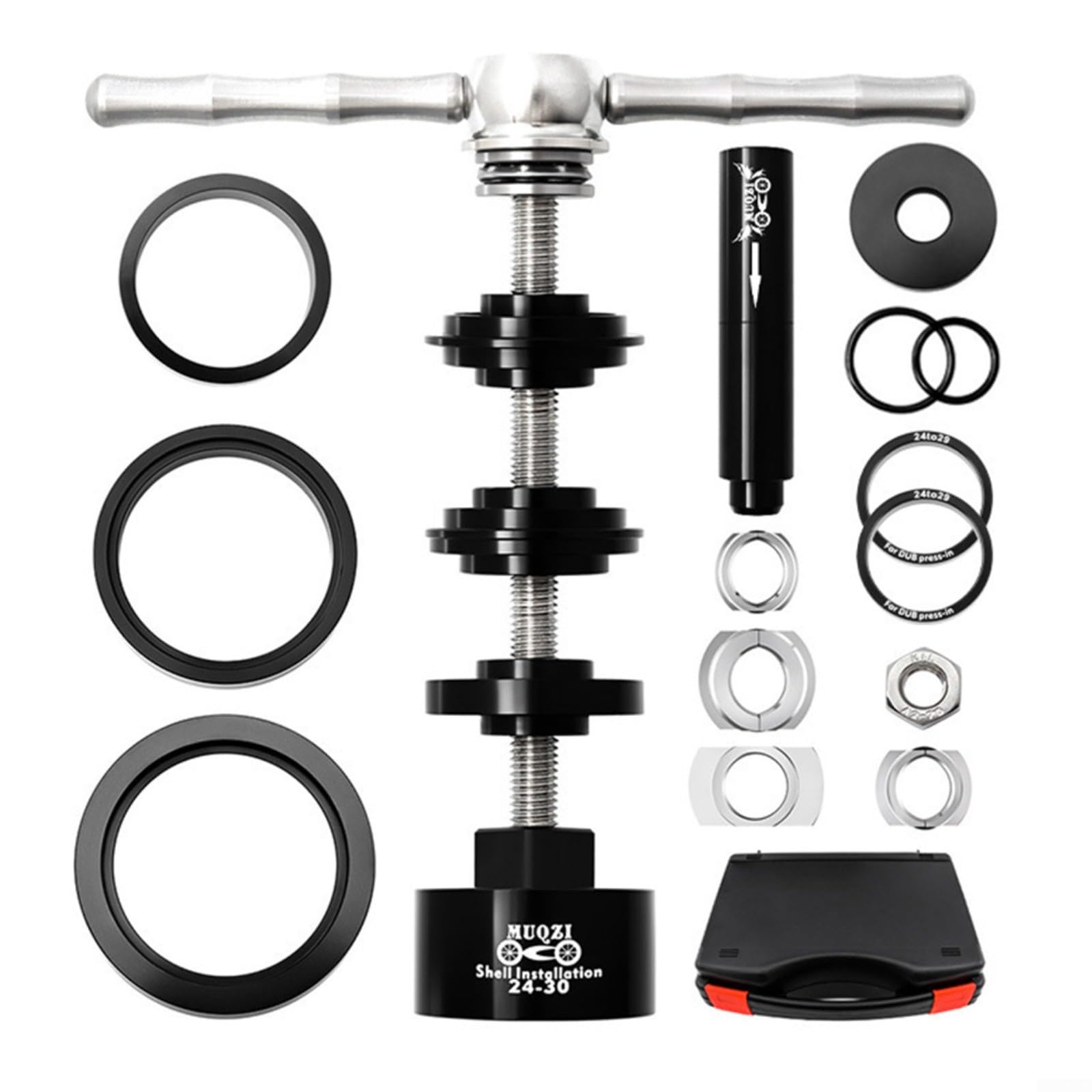 Juego de pedalier para bicicleta, kit de extracción e instalación de prensa BB86 30 91 92 PF30, 6805 6806 rodamientos, aleación de aluminio (juego de herramientas + caja)