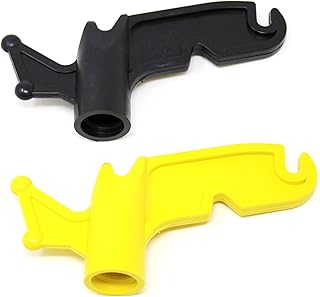 JSP Manufacturing Multi-Purpose Plastic Utility Hook Screw On Pole Attachment (Pole NOT Included) - Hang Christmas Lights, Bird feeders, Sting Lights, Ropes, Boat Lines (2, Black Yellow)