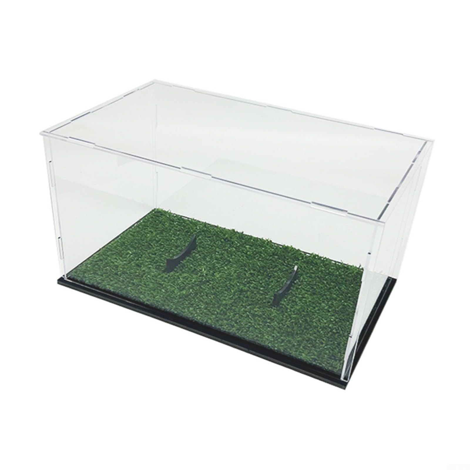 Vitrina acrílica transparente para balones de fútbol o rugby, con cubierta desmontable a prueba de polvo para almacenamiento y exhibición de pelotas deportivas de tamaño estándar (negro)