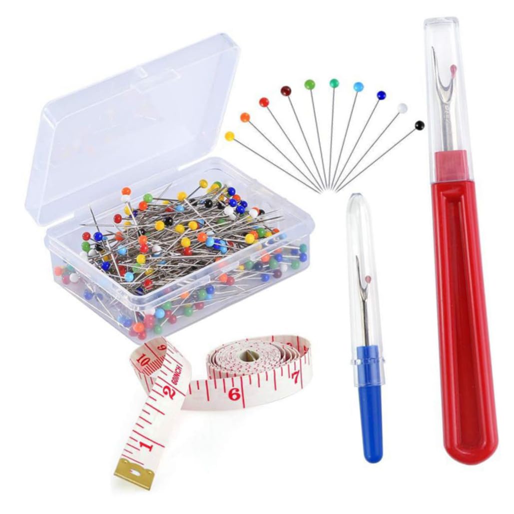 Uonlytech 3 Juegos De Cintas Métricas Alfileres De Costura Agujas De Bordado Kit De Puntadas Pequeñas Alfileres De Costura Accesorios De Costura Alfileres De Seda Para Color Aleatorio
