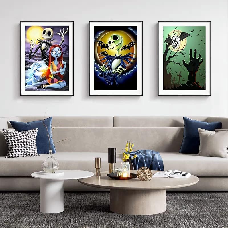 Miniatura 4 de FILASLFT Kits de pintura de diamantes de Halloween para adultos, kits de arte de diamantes para principiantes, 5D, diamantes de imitación de