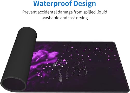 Miniatura 4 de Alfombrilla de mouse para juegos de rosas moradas, alfombrilla de escritorio grande XL, almohadillas largas extendidas, alfombrilla grande para