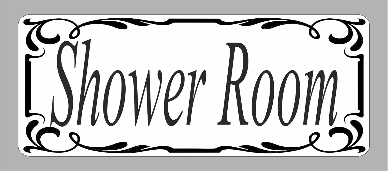 Shower Room Door Sign Self Adhesive Vinyl Sticker, Decal