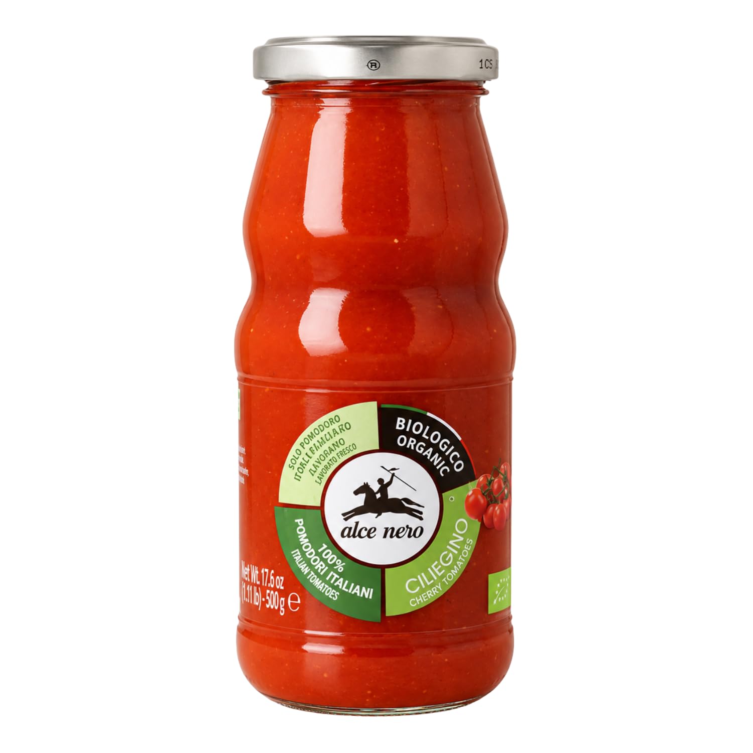 Passata di Pomodoro Ciliegino Biologica Italiana, Senza Sale Aggiunto e Senza Additivi, Bottiglia in Vetro da 350 g, Variazioni 4/8/12 Pezzi (12 PEZZI)