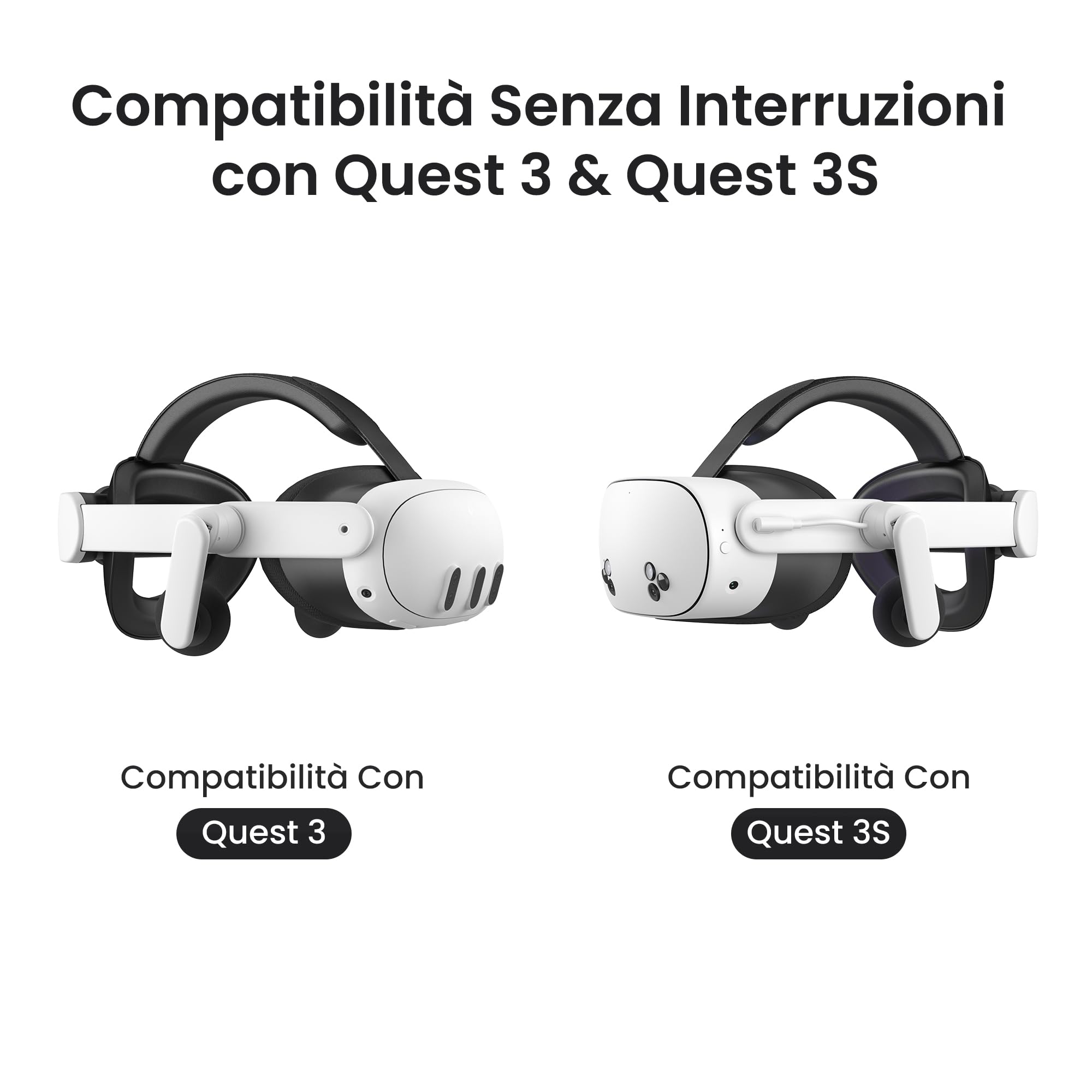 KIWI design K4 Duo Auricolare Cinturino con Batteria per Quest 3/3S Accessori VR Ricarica Rapida