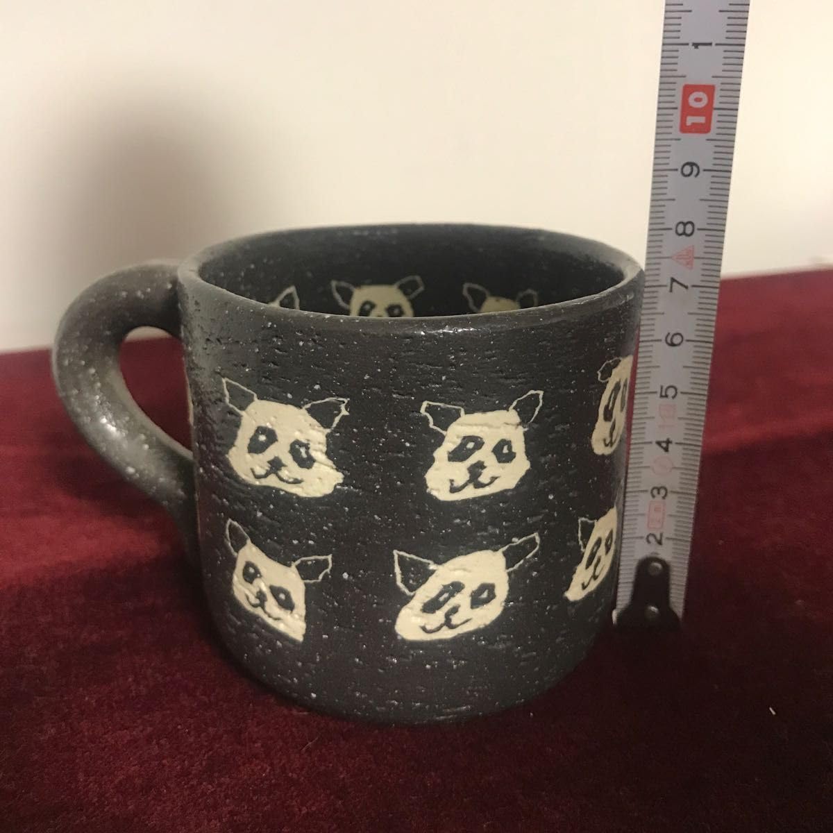 Amazon.co.jp: パンダマグカップ 黒 水野智路 練り込み 瀬戸焼