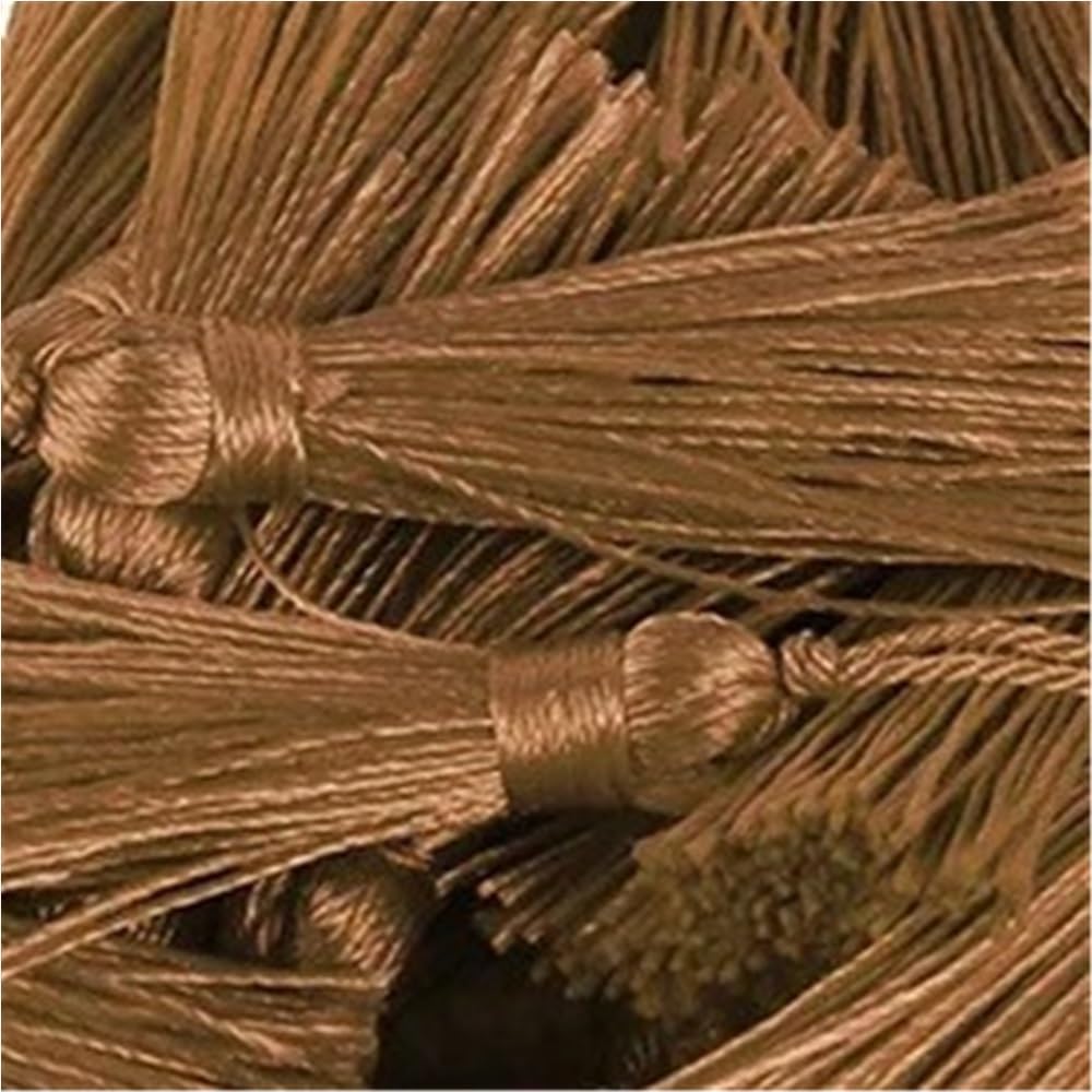 Handmade Tassel 50pcs 9.5cm/3.75 Inch Key Tassels, Polyester, DIY Handmade Bookmark for Crafts Accessories of Home(COFFEE)