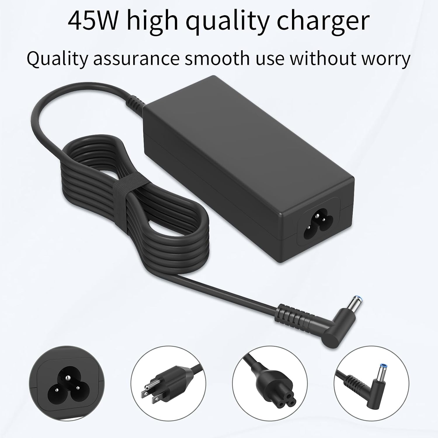 45W 19.5V 2.31A 741727-001 L25296-001/002/003/004 213349-109 TPN-CA14 TPN-LA15 Laptop Charger Compatible with HP Pavilion 15 14 13 11 Notebook Stream 14 13 11 Envy X360 Blue Tip Adapter Power Cord