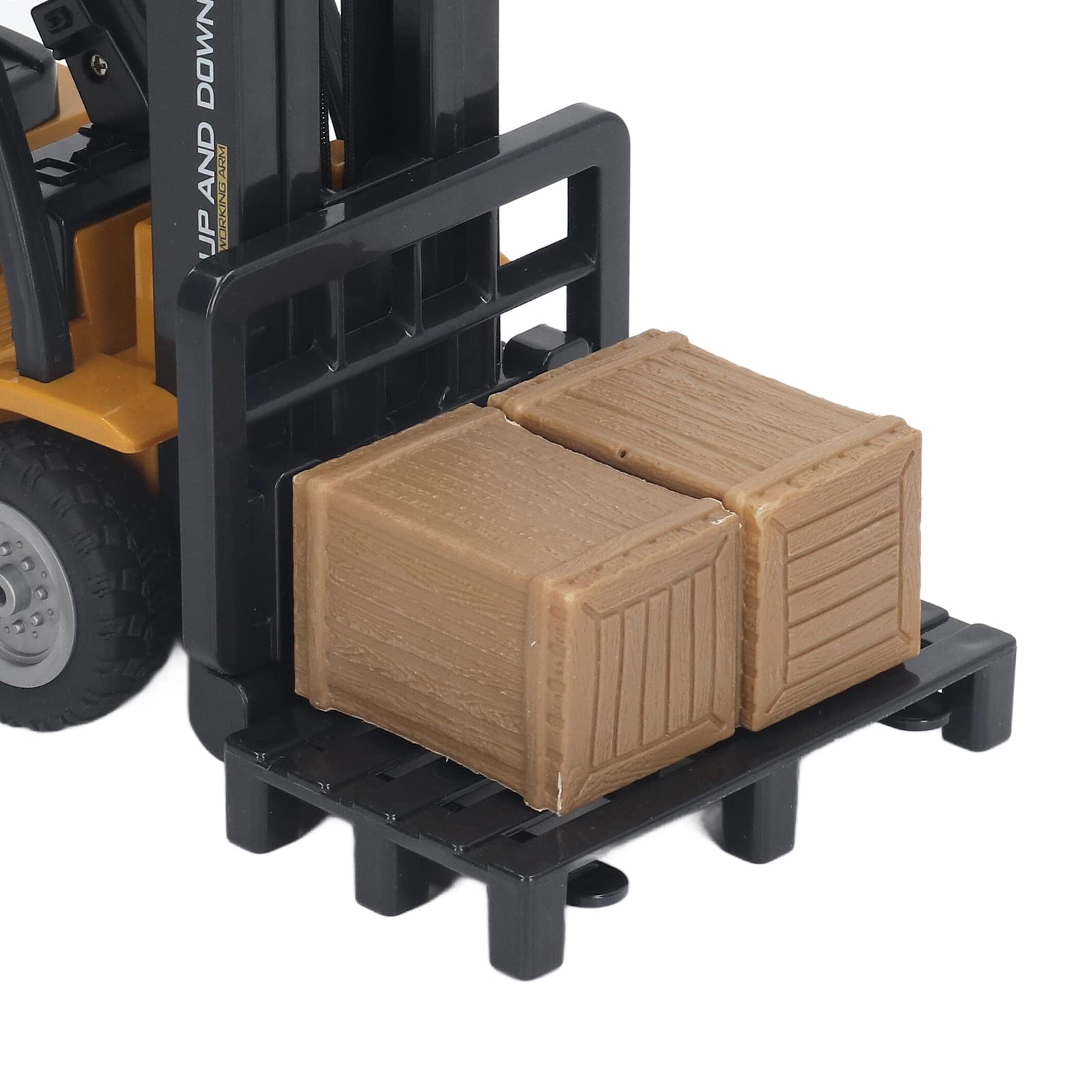 Srliya 1:24 Chariot élévateur télécommandé Professionnel Entièrement Fonctionnel, Son et Lumière, Chariot élévateur en Alliage, Jouet de Construction, Véhicule D'ingénierie pour Enfants