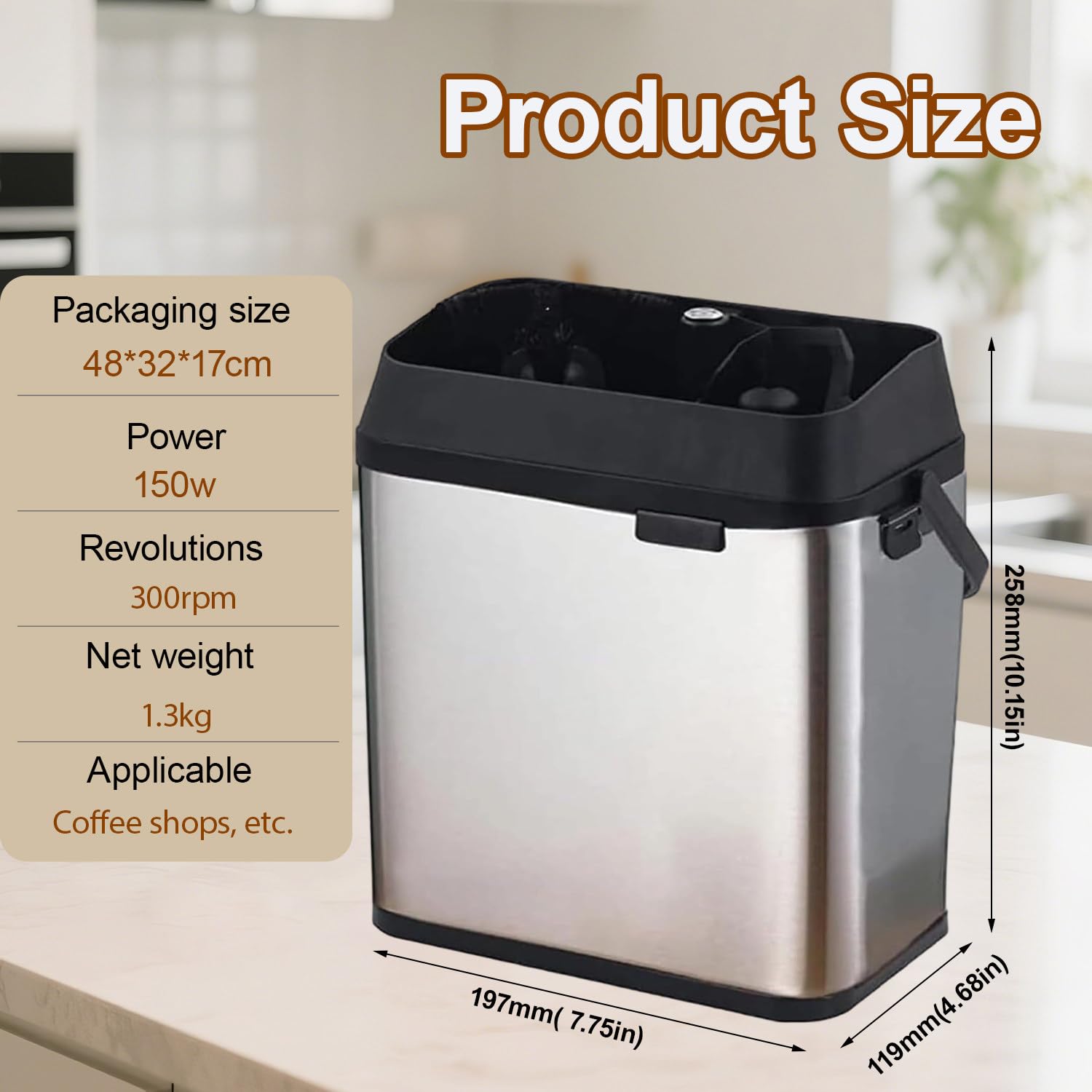 Limpiador EléCtrico De Portafiltros De Café Knock Box, Limpiador De Portafiltros De Café, Incluye 2 Raspadores & 1 Cepillar, Diseñado para Portafiltros De 58 mm