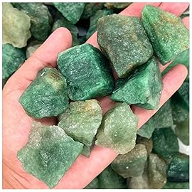 Zenkeeper 1Lb Green Strawberry Crystal Rocks Raw Stones for Tumbling, Green Strawberry Crystals Bulk Rough Gemstone for Jewelry Making, Healing, Meditation, Sculpture