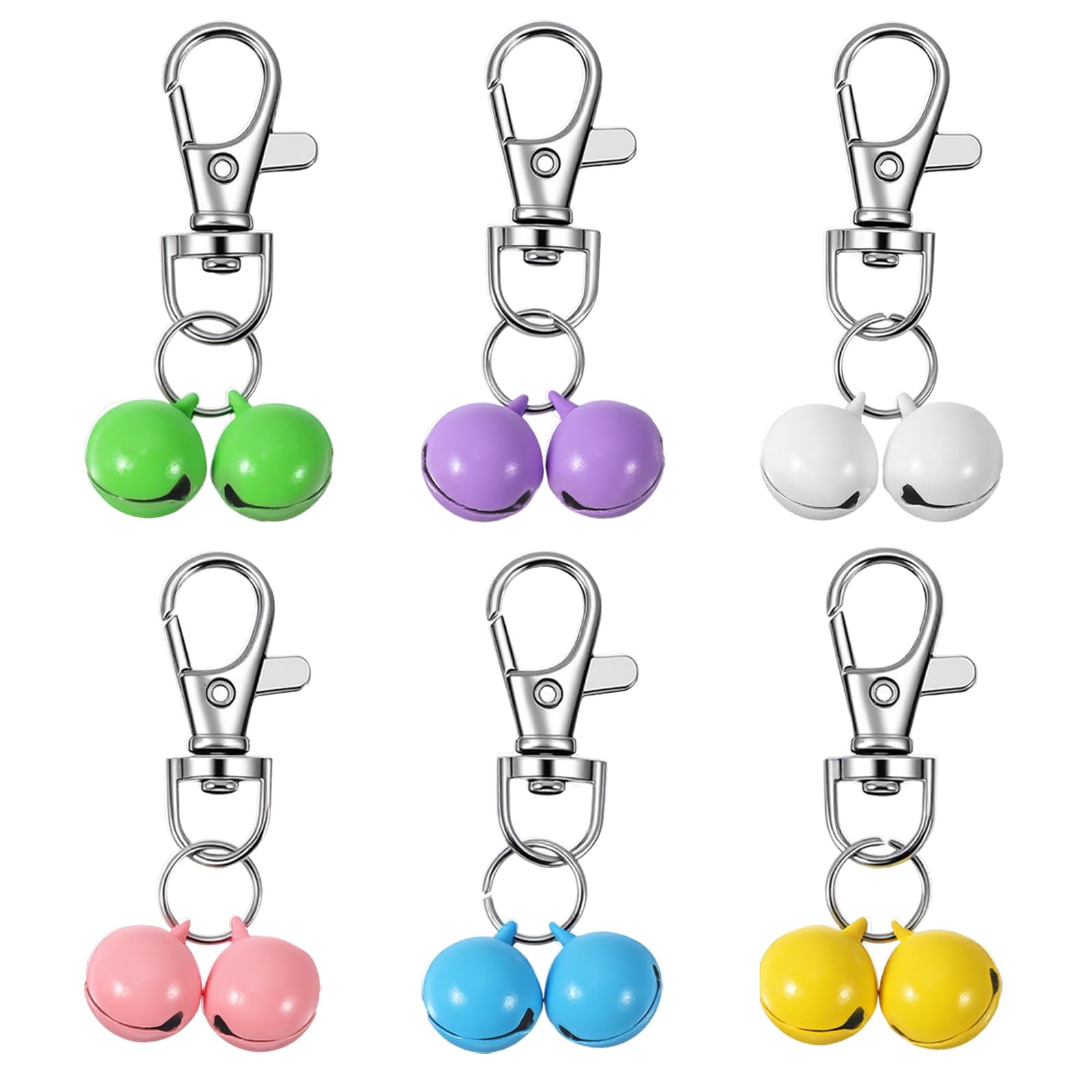 Ouligay 6 PCS Bells for Dog Collars Mini Dog Collar Bell Cat Collar Charm Colorful Pet Pendant Accessories for Training Dogs Training Bells Collars for Cat and Dogs