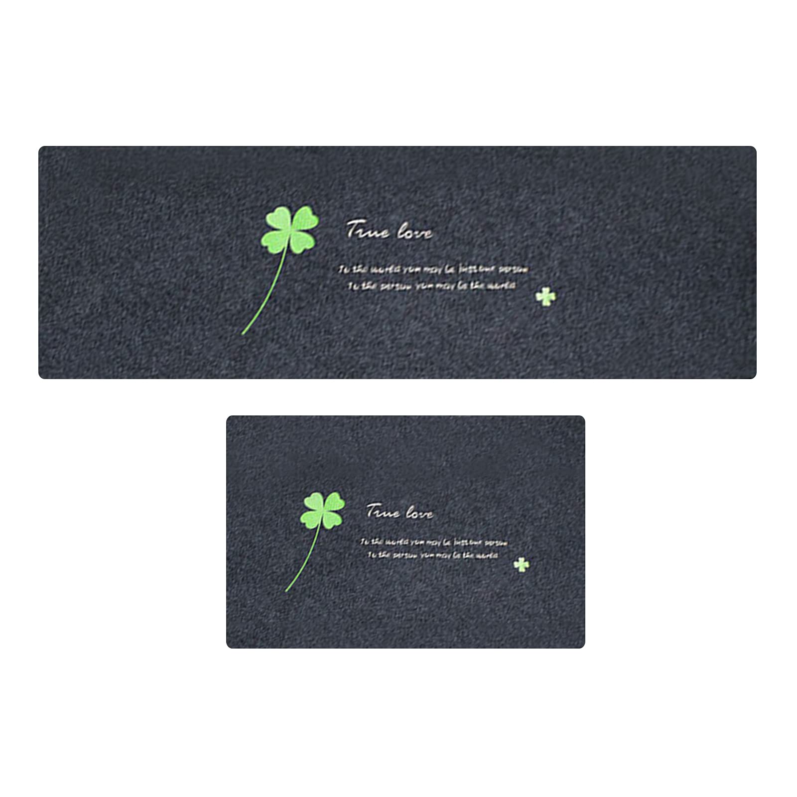 Yngffb Alfombras Cocina, 2 alfombras Lavables, Alfombra Antideslizante, Fibra poliéster, Fuerte absorción Agua, Antideslizante, para cocinas, baños (40 x 60cm + 40 x 120cm, trébol de Cuatro Hojas)