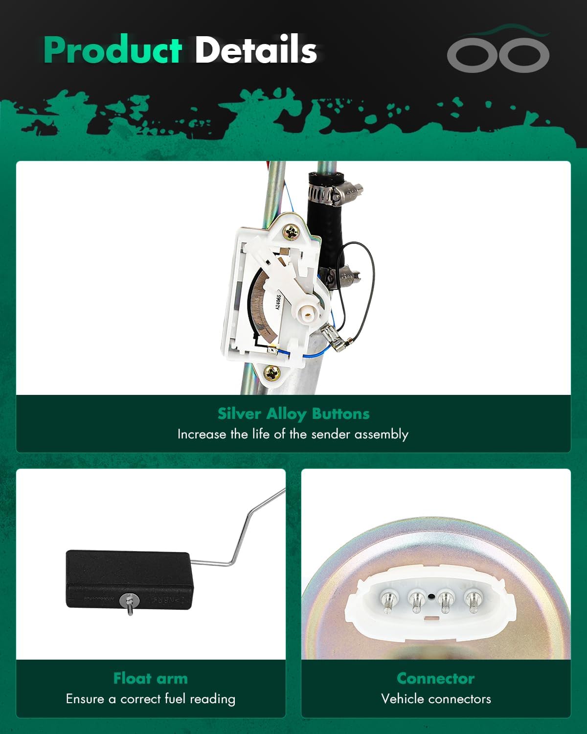 SCITOO Fuel Pump Electrical Assembly High Performance for 1988-1989 for Ford F350 4.9L,1988-1989 for Ford F350 5.8L,1988-1989 for Ford F350 7.5L, E2103S