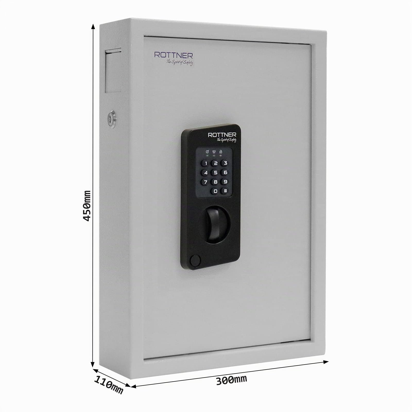 Rottner Schlüsseltresor Fabio 48 Stahl Elektronikschloss Notöffnung möglich 48 Schlüsselanhänger gratis Hakenleiste verstellbar inkl. Befestigungsmaterial
