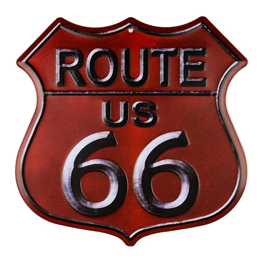 dojune-Garage Art Route 66 Red Wholesale Metal Novelty Highway Shield