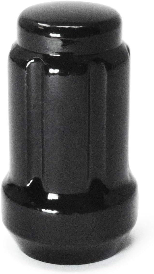 TOP оƒƒERS Mastiff 49097BK Acorn Spline Lug Nut Set, M12x1.5 Thread, Black-Chrome Finish, Conical 60 Degree Seat - 1.4(35.6mm) Height (Pack of 20 + Key)