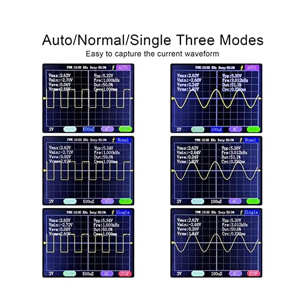 AUKUYEE Updated 2.4" TFT Digital Oscilloscope Kit with Power Supply and BNC-Clip Cable Probe Q15001 (Assembled Finished Machine) - Image 6