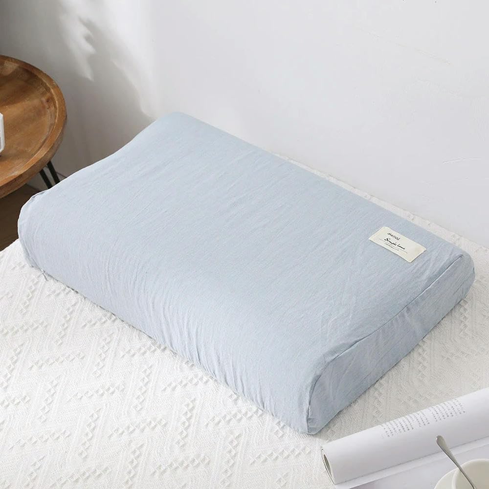 Dirkes 05 Cotton Latex Pillow Case Cover Soft Solid Color Plaid Sleeping Pillowcase For Memory Foam Pillow Latex Pillow Case 30X50/40X60cm