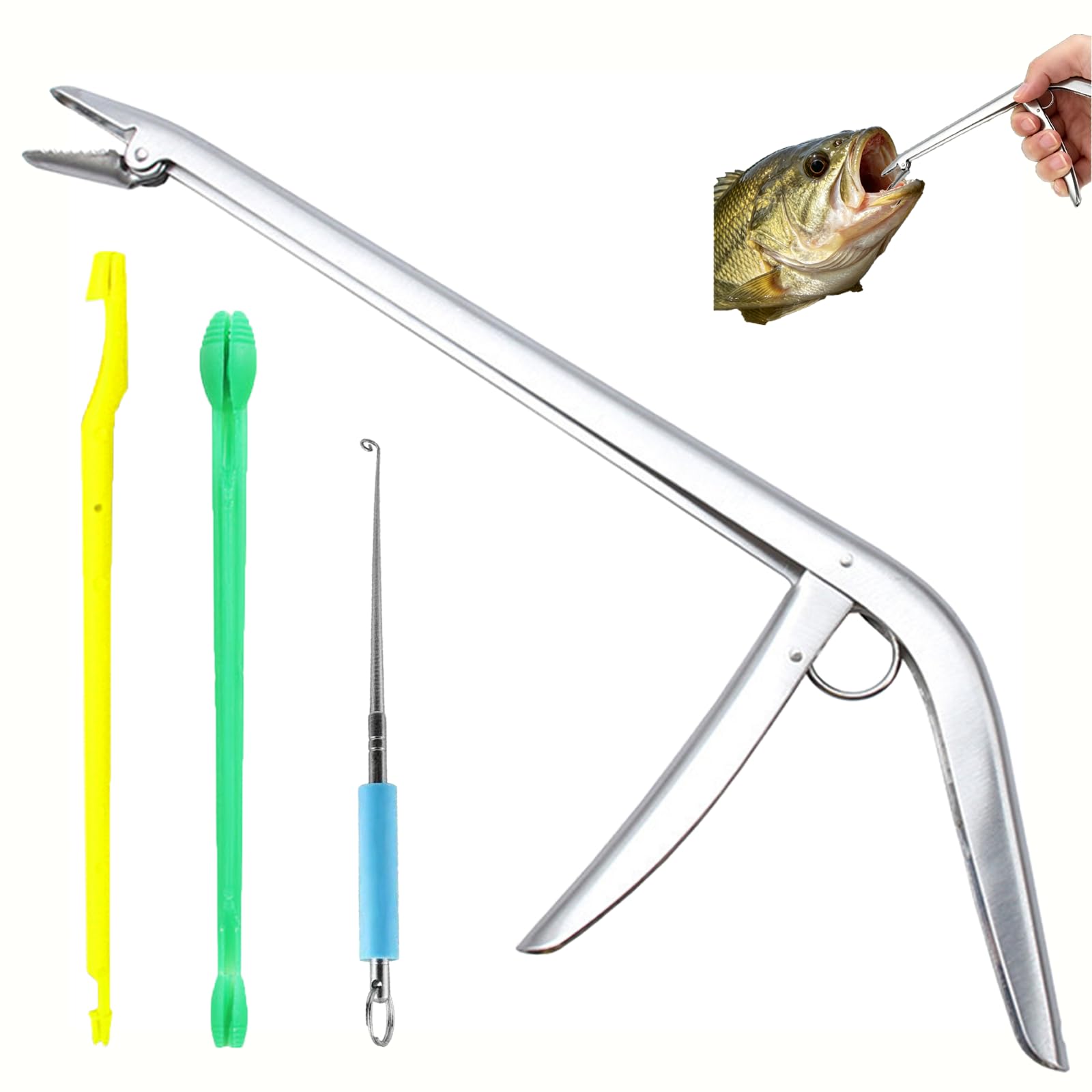 4Pcs Fish Hook Remover Tool, Stainless Steel Fishing Pliers, Portable Fishing Pliers Hook Remover, for Saltwater and Freshwater, Fisherman, Enthusiasts(Silvery)